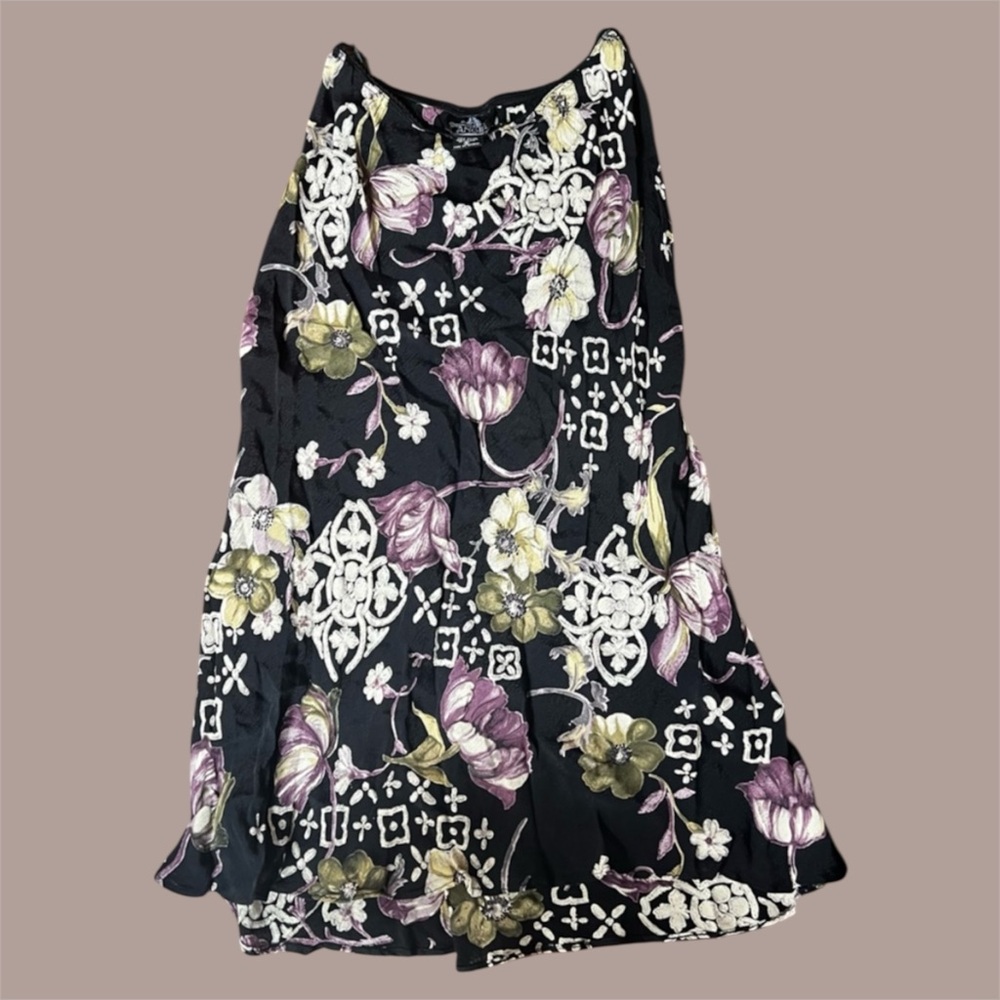 Angie black Floral skirt